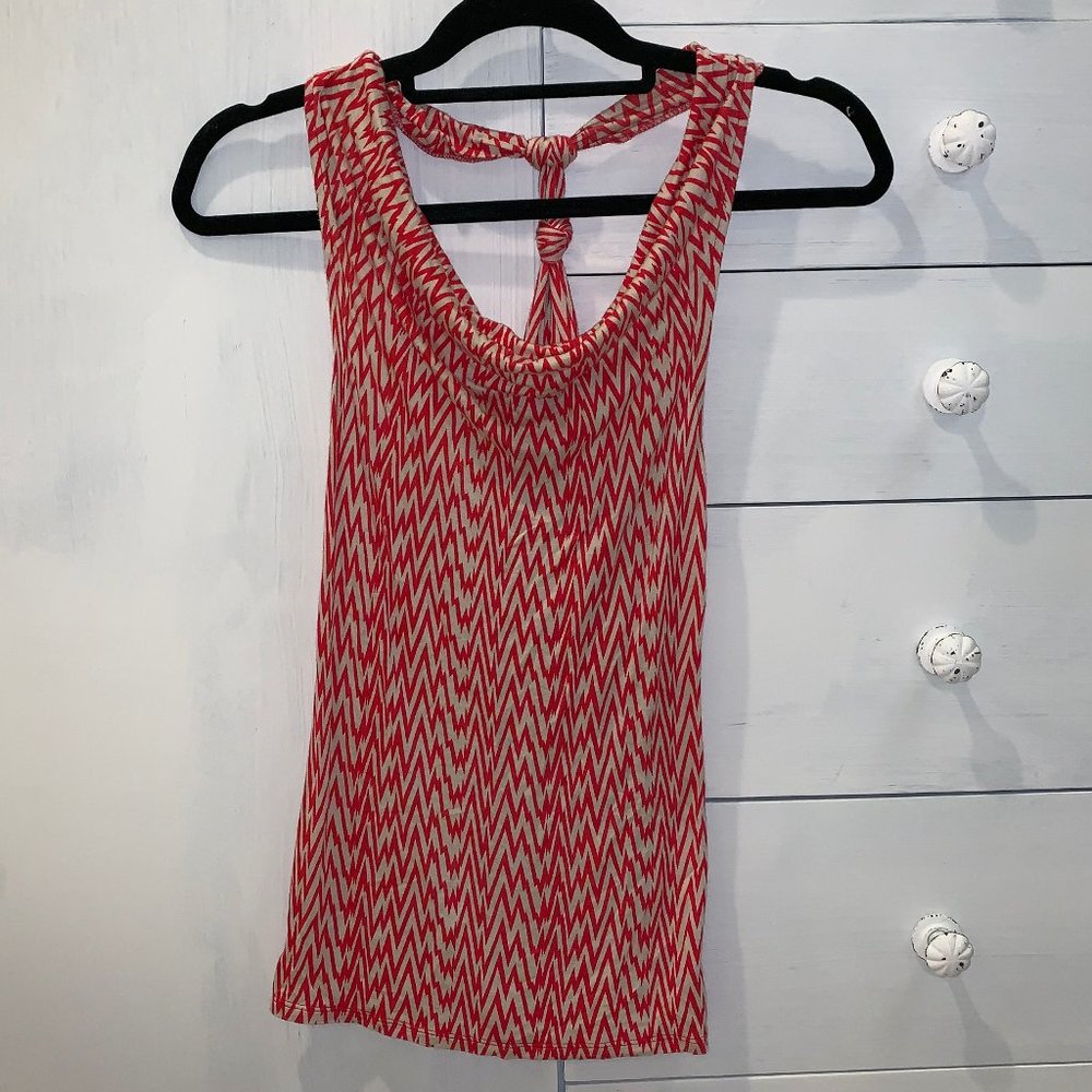 Open Back Red and White Tank Top
